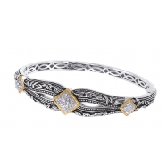 Picture of Alesandro Menegati 18K Accented Sterling Silver Bangle with Diamonds