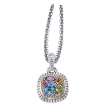 Alesandro Menegati 18K Accented Sterling Silver Multi Gemstones Necklace
