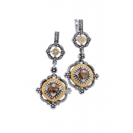 Picture of Alesandro Menegati 14K Accented Sterling Silver Earrings with Smoky Quartz and Diamonds 