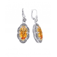 Picture of Alesandro Menegati 14K Accented Sterling Silver Earrings with Citrine and White Topaz