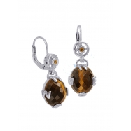 Picture of Alesandro Menegati 14K Accented Sterling Silver Earrings with Tiger Eye