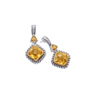 Picture of Alesandro Menegati 14K Accented Sterling Silver Earrings with Citrines