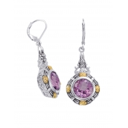 Picture of Alesandro Menegati 14K Accented Sterling Silver Earrings with Diamonds and Amethyst