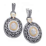 Picture of Alesandro Menegati 14K Accented Sterling Silver Earrings with Diamonds