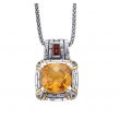 Alesandro Menegati 14K Accented Sterling Silver Necklace with Citrine and Garnet