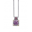 Alesandro Menegati 14K Accented Sterling Silver Necklace with Amethyst, Iolite and Rhodolite