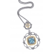 Alesandro Menegati 14K Accented Sterling Silver Necklace with Blue Topaz and Diamonds 