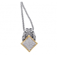 Picture of Alesandro Menegati 14K Accented Sterling Silver Necklace with Diamonds