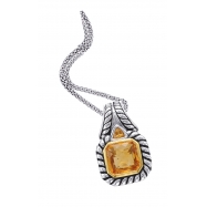 Picture of Alesandro Menegati 14K Accented Sterling Silver Necklace with Citrines