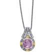 Alesandro Menegati 14K Accented Sterling Silver Necklace with Diamonds and Amethyst