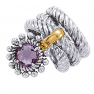 Picture of Alesandro Menegati 14K Accented Sterling Silver Ring with Amethyst