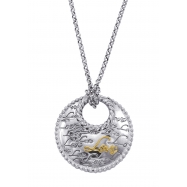 Picture of Alesandro Menegati 14K Gold & Sterling Silver "Love" Necklace