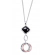 Alesandro Menegati Rose Gold Accented Sterling Silver Fashion Necklace with Black Onyx