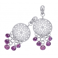 Picture of Alesandro Menegati Sterling Silver Fashion Earrings with Amethysts