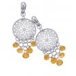 Alesandro Menegati Sterling Silver Fashion Earrings with Citrines
