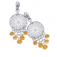 Picture of Alesandro Menegati Sterling Silver Fashion Earrings with Citrines