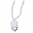 Alesandro Menegati Sterling Silver Fashion Necklace with Amethysts