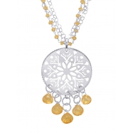 Picture of Alesandro Menegati Sterling Silver Fashion Necklace with Citrines