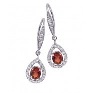 Picture of Alesandro Menegati Sterling Silver Earrings with Diamonds and Garnet