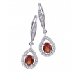 Alesandro Menegati Sterling Silver Earrings with Diamonds and Garnet