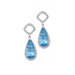 Alesandro Menegati Sterling Silver Earrings with Diamonds and Blue Topaz