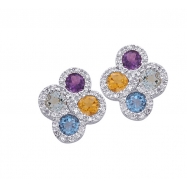 Picture of Alesandro Menegati Sterling Silver Earrings with Gemstones