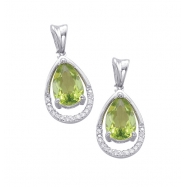 Picture of Alesandro Menegati Sterling Silver Earrings with Diamonds and Peridots