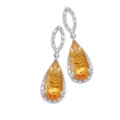 Alesandro Menegati Sterling Silver Earrings with Diamonds and Citrines