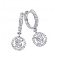 Picture of Alesandro Menegati Sterling Silver Dangle Earrings with Diamonds and White Topaz