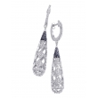 Alesandro Menegati Sterling Silver Black Diamonds and White Topaz Fancy Fashion Earrings