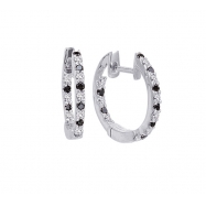 Picture of Alesandro Menegati Sterling Silver Black Diamonds and White Topaz Fancy Fashion Earrings