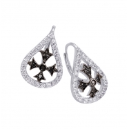 Picture of Alesandro Menegati Sterling Silver Black Diamonds and White Topaz Fashion Fancy Fashion Earrings
