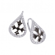 Alesandro Menegati Sterling Silver Black Diamonds and White Topaz Fashion Fancy Fashion Earrings