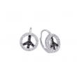 Alesandro Menegati Sterling Silver Black Diamonds and White Topaz Fancy Fashion Earrings