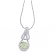 Alesandro Menegati Sterling Silver Necklace with Diamonds and Green Amethyst