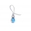 Alesandro Menegati Sterling Silver Necklace with Diamonds and Blue Topaz