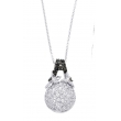 Alesandro Menegati Sterling Silver Black Diamonds and White Topaz Swarowski Style Necklace