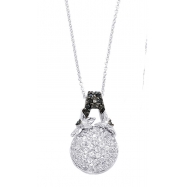 Picture of Alesandro Menegati Sterling Silver Black Diamonds and White Topaz Swarowski Style Necklace