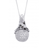 Picture of Alesandro Menegati Sterling Silver Black Diamonds and White Topaz Swarowski Style Necklace