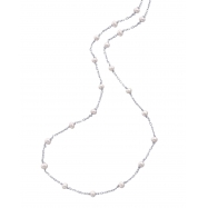 Picture of Alesandro Menegati Sterling Silver Black Pearl Stations Necklace