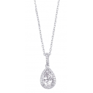 Picture of Alesandro Menegati Sterling Silver Necklace with Diamonds and White Topaz