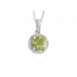Alesandro Menegati Sterling Silver Circle Necklace with Diamonds and Peridot