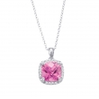 Alesandro Menegati Sterling Silver Necklace with Diamonds and Pink Quartz