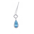 Alesandro Menegati Sterling Silver Necklace with Diamonds and Blue Topaz