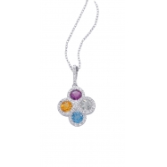 Picture of Alesandro Menegati Sterling Silver Necklace with Gemstones