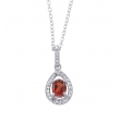 Alesandro Menegati Sterling Silver Necklace with Diamonds and Garnet