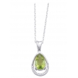 Alesandro Menegati Sterling Silver Necklace with Diamonds and Peridot