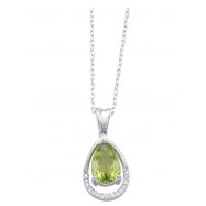 Picture of Alesandro Menegati Sterling Silver Necklace with Diamonds and Peridot
