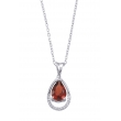 Alesandro Menegati Sterling Silver Necklace with Diamonds and Large Garnet