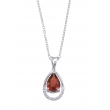 Alesandro Menegati Sterling Silver Necklace with Diamonds and Large Garnet